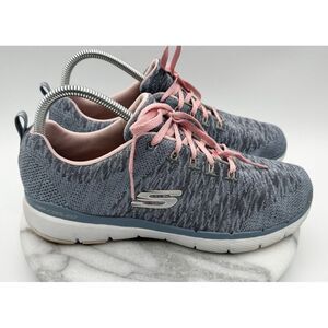 Skechers Women's Size 10 Blue Gray Mesh Lace Up Sneakers Running Shoes 13062SLTP